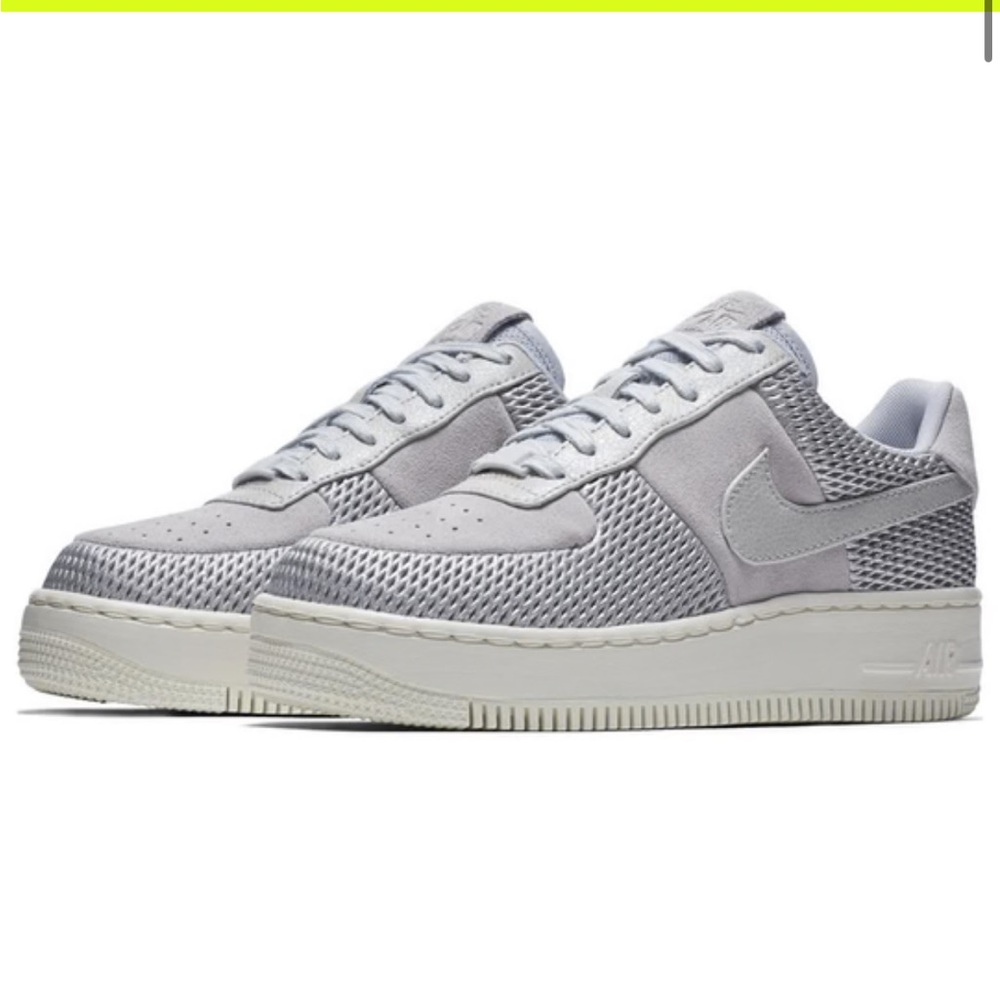 NIKE Air Force 1 Upstep Premium’ Metallic Platinum' Size 7 RARE Collectors NWOT